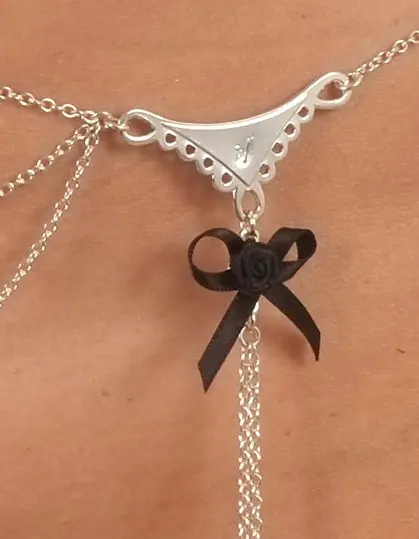 Fever - Silver Double Lace and Bow Dangling Waist Chain