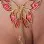 Fiery Skipper - Women’s Butterfly G-String with Pendants in Gold