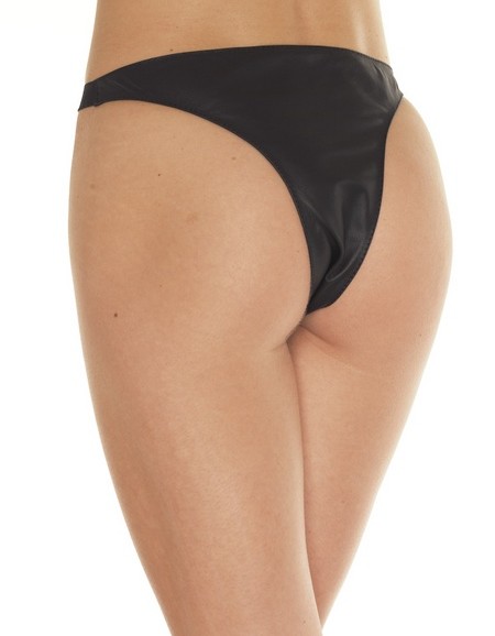 Fin Août – Leder-Bikini-Höschen mit Schnürsenkeln