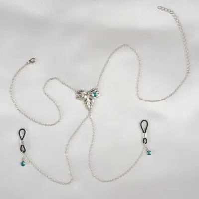First Snowfall - Silver Foliage Breast Chain