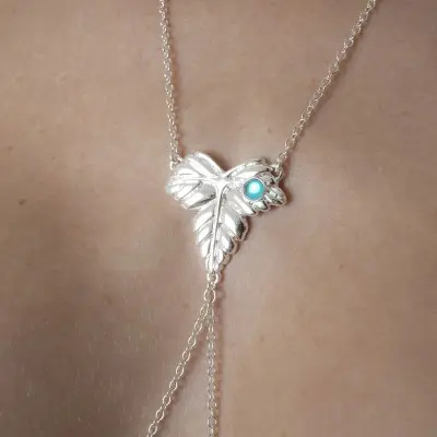 First Snowfall - Silver Foliage Breast Chain
