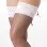 Black/White Fishnet Lace up Thigh-High Stockings