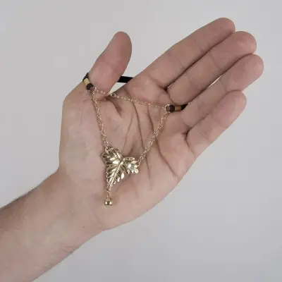 Foliage - Penis Band With Gold Leaf Charm