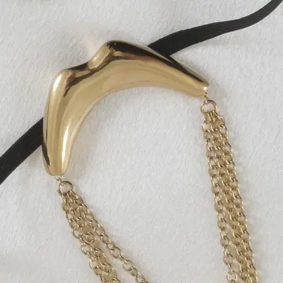 Fullback Trap - Men's Gold Kiss Waistband G String Penis Chain Bracelet with Pendant in Gold