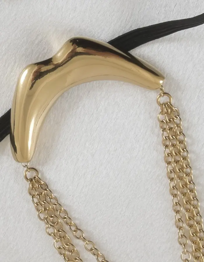 Fullback Trap - Men's Gold Kiss Waistband G String Penis Chain Bracelet with Pendant in Gold