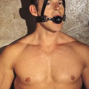 Gag With Rubber Ball and Leather Head Strap