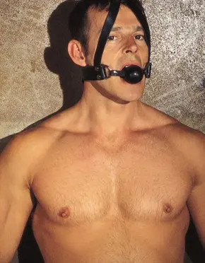 Gag With Rubber Ball and Leather Head Strap