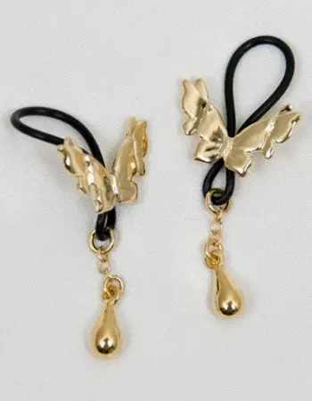 Garden Tiger - Butterflies of Summer Gold Nipple Rings