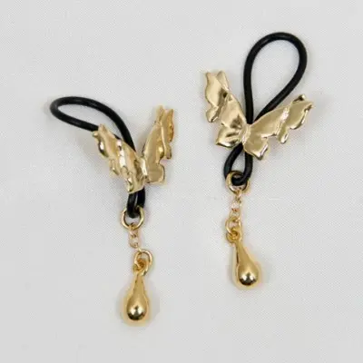 Garden Tiger - Butterflies of Summer Gold Nipple Rings