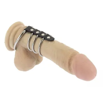 Gates of Hell Metal Cock Rings Tube with Balls Ring