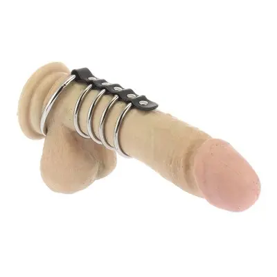 Gates of Hell Metal Cock Rings Tube with Balls Ring