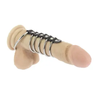 Gates of Hell Metal Cock Rings Tube with Balls Ring
