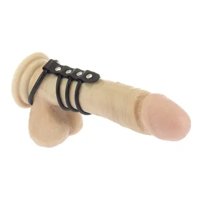 Gates of Hell Rubber and Leather Cock Ring