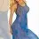 Giselle - Wide Lace Halter Gown Lingerie with Micro G-String