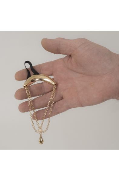 Go Deep - Men's Gold Kiss Penis Chain Bracelet with Pendant