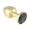 Gold Butt Plug With Black Crystal