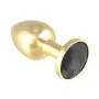Gold Butt Plug With Black Crystal