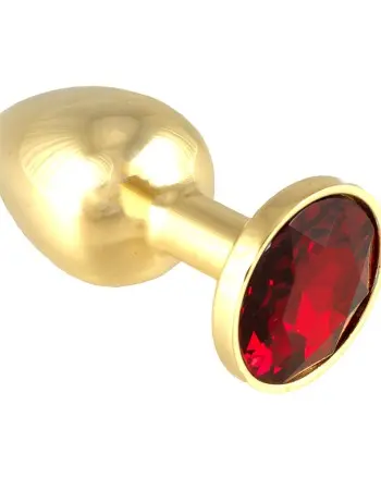 Gold Butt Plug With Rose Crystal