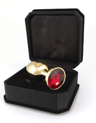 Gold Butt Plug With Rose Crystal