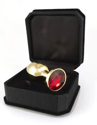 Gold Butt Plug With Rose Crystal