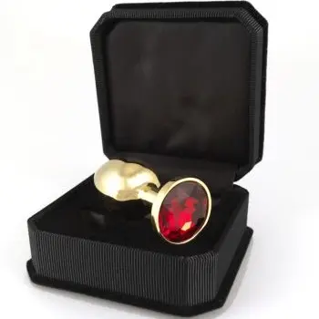 Gold Butt Plug With Rose Crystal