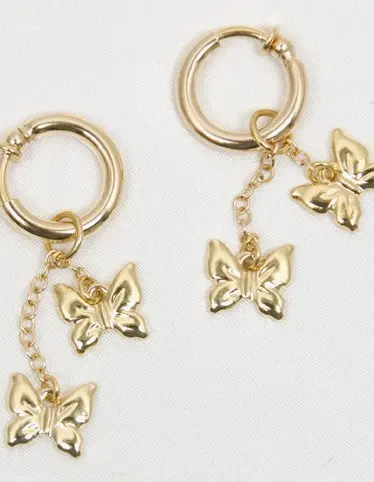Gold Butterflies of Summer Non-Piercing Labia Clips