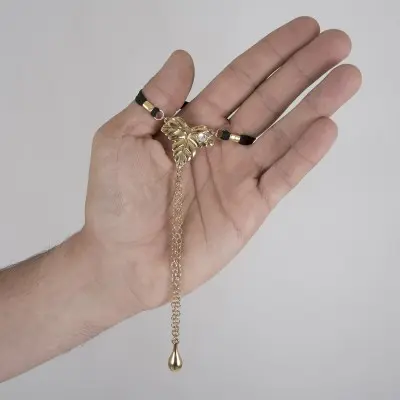 Gold Maple Sausage - Penis Jewelry With Autumn Foliage Charm
