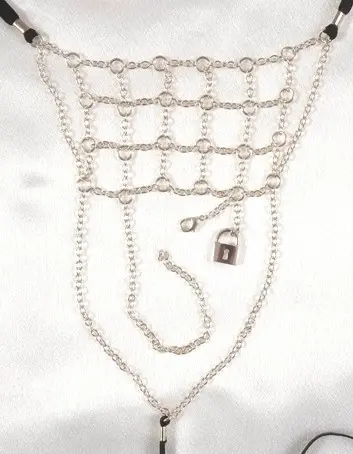 Gor - Men's Silver Chainmail with Lock G-String