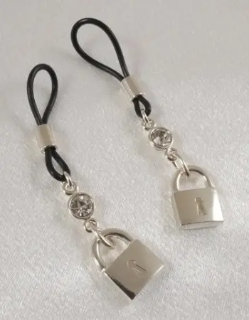 Gorgeous - Women's Silver Non-Piercing Nipple Jewelry with Padlock