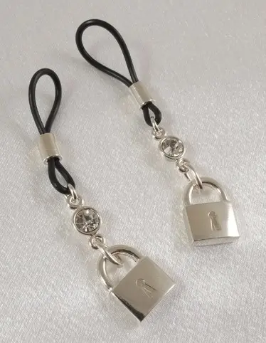 Gorgeous - Women's Silver Non-Piercing Nipple Jewelry with Padlock