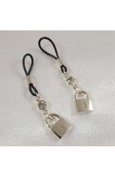 Gorgeous - Women's Silver Non-Piercing Nipple Jewelry with Padlock