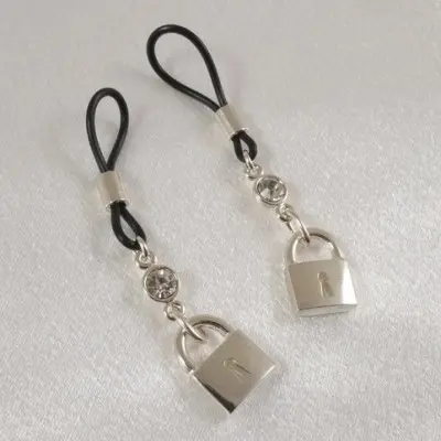 Gorgeous - Women's Silver Non-Piercing Nipple Jewelry with Padlock