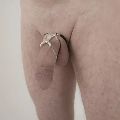 Hail Mary - Men's Silver Woman Shaft Penis Cock Chain