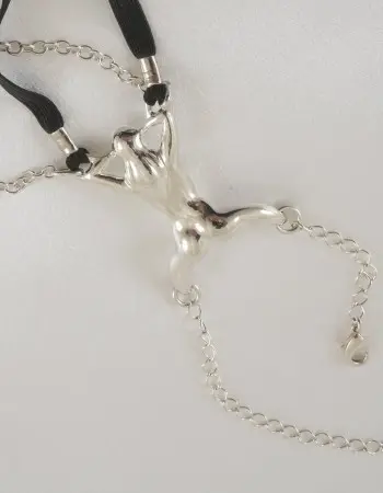 Hail Mary - Men's Silver Woman Shaft Penis Cock Chain