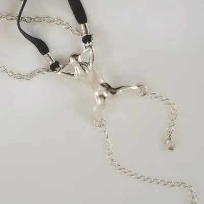 Hail Mary - Men's Silver Woman Shaft Penis Cock Chain