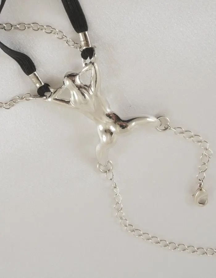 Hail Mary - Men's Silver Woman Shaft Penis Cock Chain