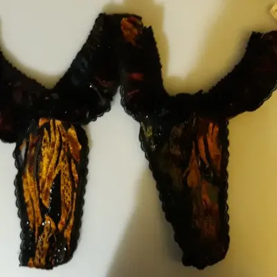Harem Girl - Frilly Thong Panty With Transparent Burnouts