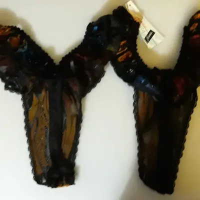 Harem Girl - Frilly Thong Panty With Transparent Burnouts
