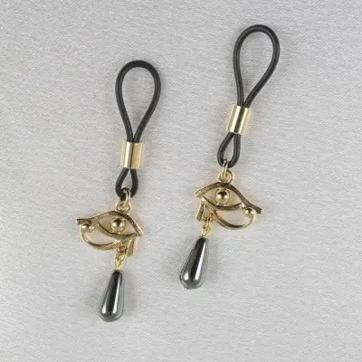 Hequet Gold Hieroglyphic Eye Non Piercing Nipple Jewelry
