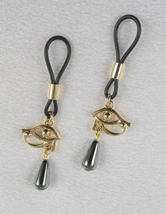 Hequet Gold Hieroglyphic Eye Non Piercing Nipple Jewelry