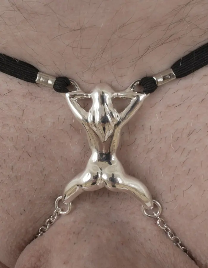 High Roller - Men's Lady Luck Waistband & Penis Chain in Silver