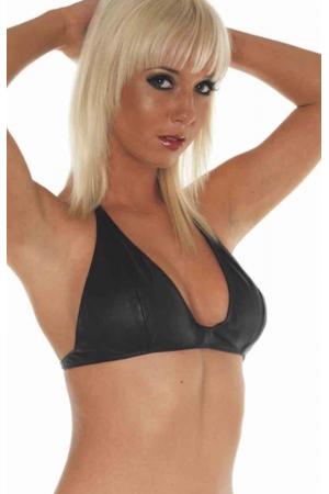 In the Absence of Monsters - Leather Scoop Bra with Snap