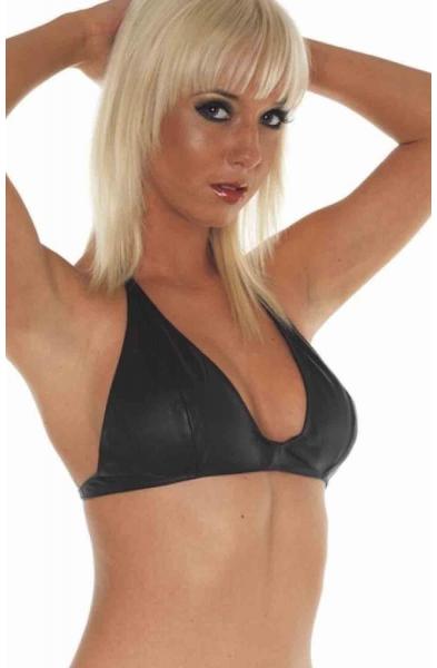 In the Absence of Monsters - Leather Scoop Bra with Snap