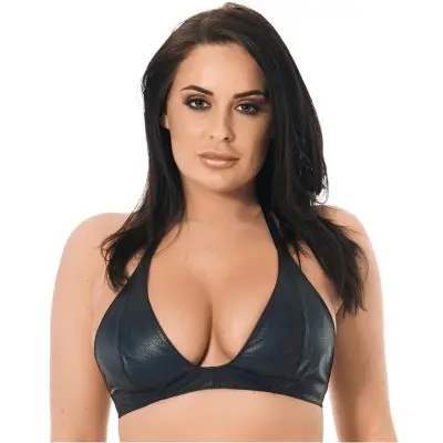 In the Absence of Monsters - Leather Scoop Bra with Snap