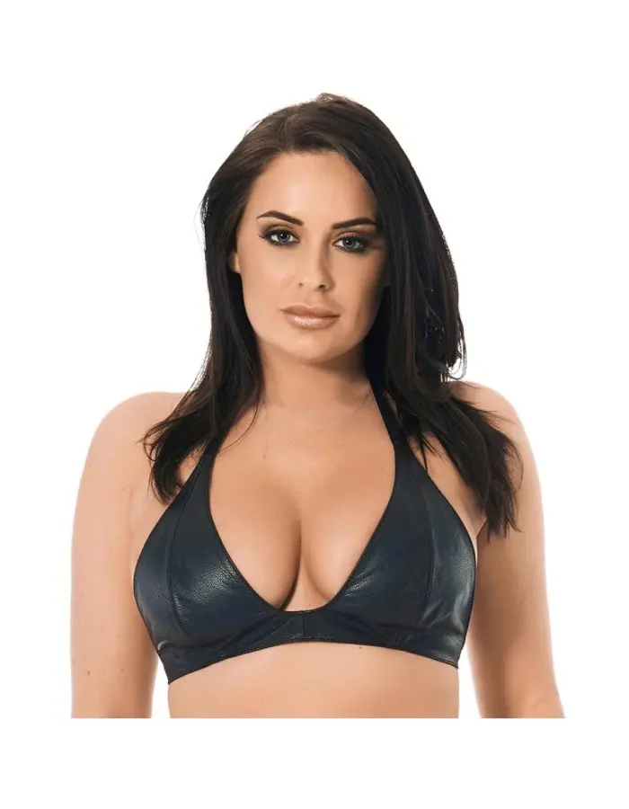 In the Absence of Monsters - Leather Scoop Bra with Snap