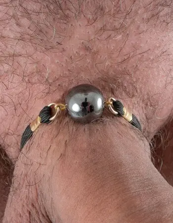 Infinity Ball - 24 Carat Gold Penis Band with Hematite Globe