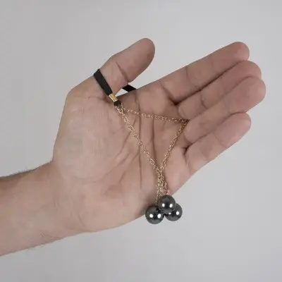 Infinity Trinity - 24 Carat Gold Penis Band with Hematite Globes