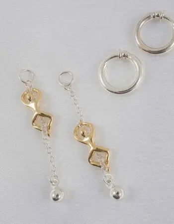 Intense Craving - Non-Piercing Labia Rings With Sterling Silver Pendant