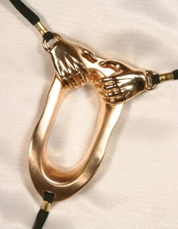 Into You - Gold nicht durchdringender Kitzlerschmuck mit G-String