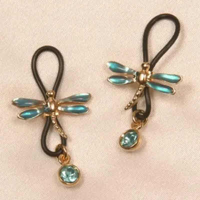 Ixchel - Women's Dragonfly Non-Piercing Nipple Clips with Gem